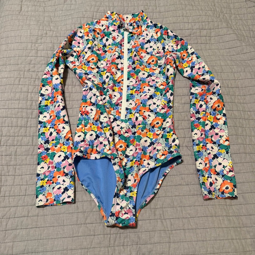 GAP Kids Long Sleeve Floral One-Piece Swimsuit